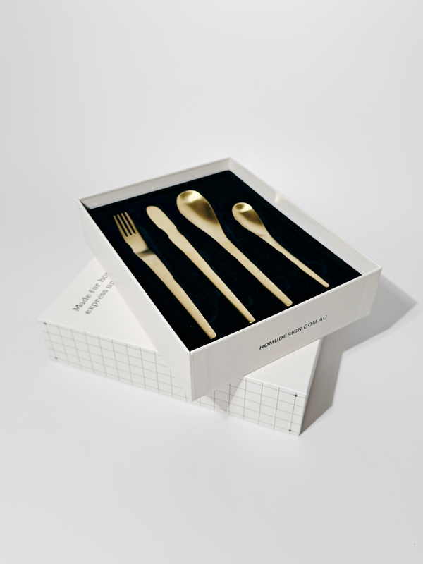 META Raw Cutlery Set (Gold)