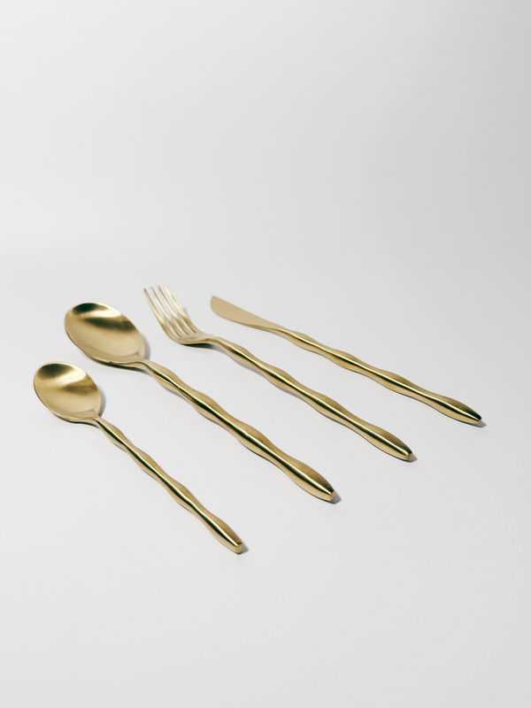 META Curve Cutlery - Brushed Gold
